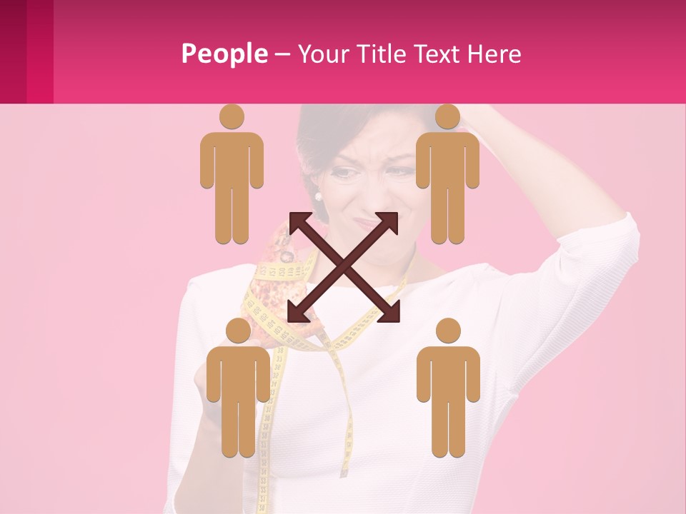 A Woman Holding A Measuring Tape And A Piece Of Food PowerPoint Template