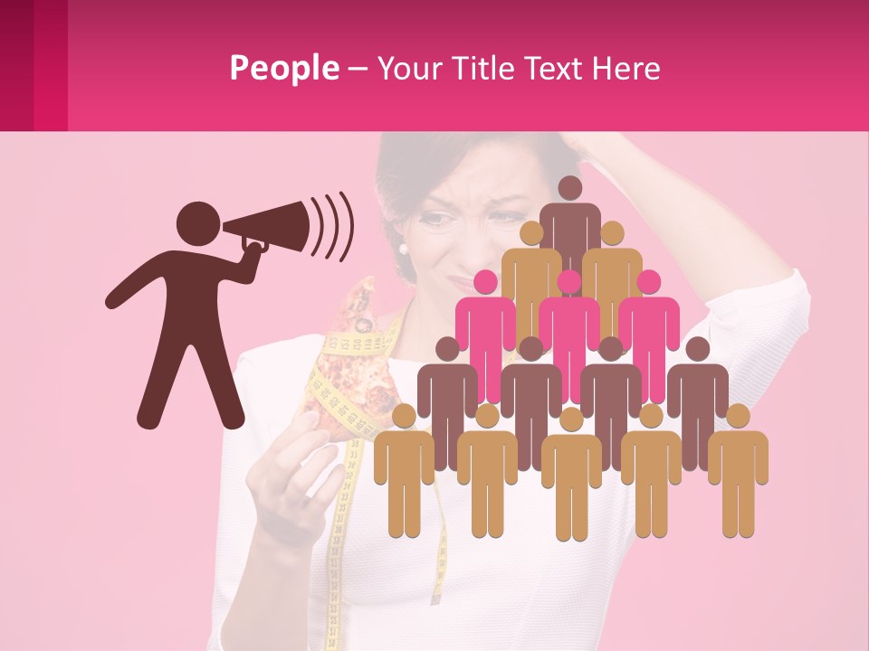 A Woman Holding A Measuring Tape And A Piece Of Food PowerPoint Template