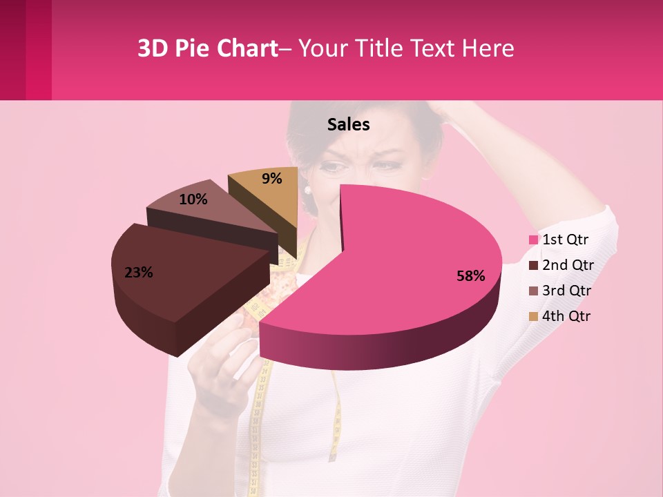 A Woman Holding A Measuring Tape And A Piece Of Food PowerPoint Template