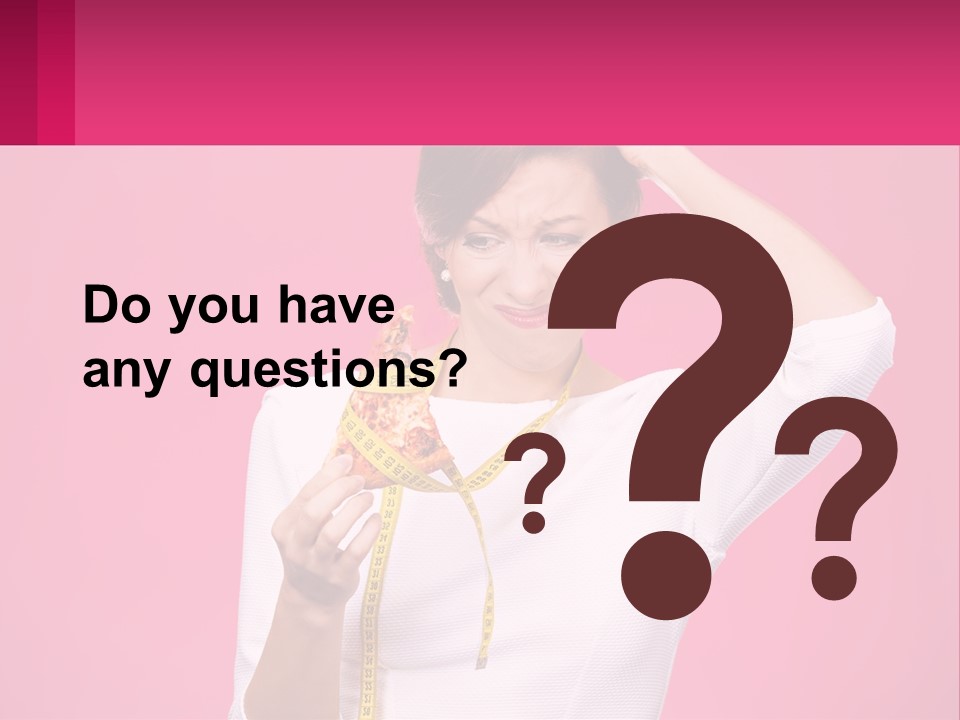 A Woman Holding A Measuring Tape And A Piece Of Food PowerPoint Template