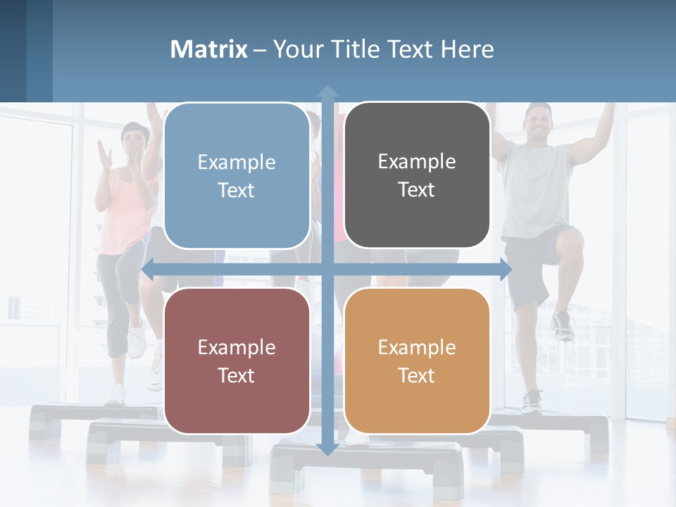 A Group Of People Doing Exercises In A Gym PowerPoint Template