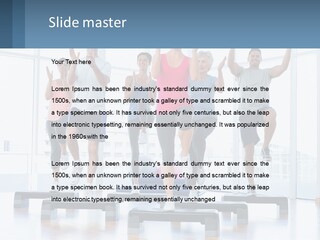 A Group Of People Doing Exercises In A Gym PowerPoint Template