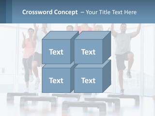 A Group Of People Doing Exercises In A Gym PowerPoint Template