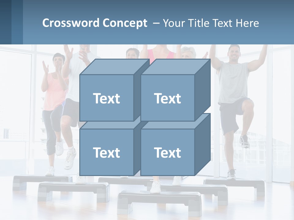 A Group Of People Doing Exercises In A Gym PowerPoint Template