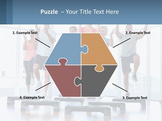 A Group Of People Doing Exercises In A Gym PowerPoint Template