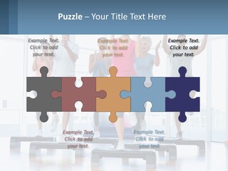 A Group Of People Doing Exercises In A Gym PowerPoint Template