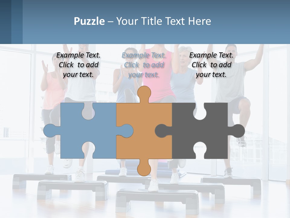 A Group Of People Doing Exercises In A Gym PowerPoint Template