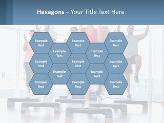 A Group Of People Doing Exercises In A Gym PowerPoint Template