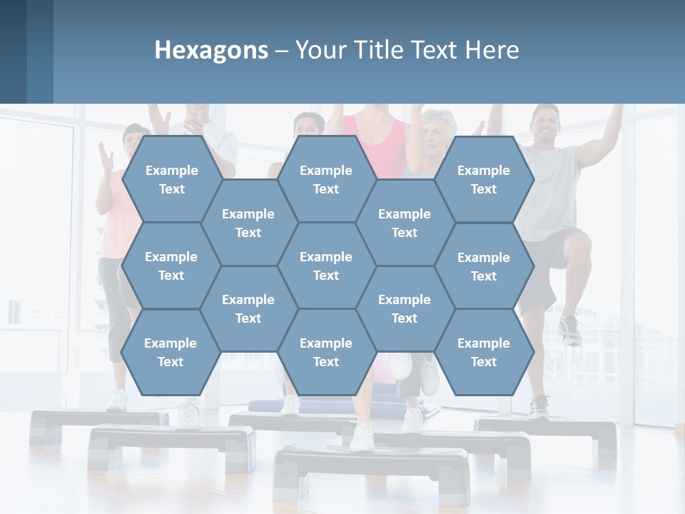 A Group Of People Doing Exercises In A Gym PowerPoint Template