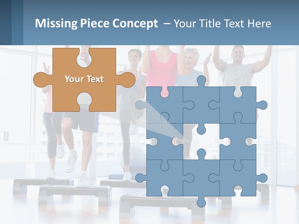 A Group Of People Doing Exercises In A Gym PowerPoint Template