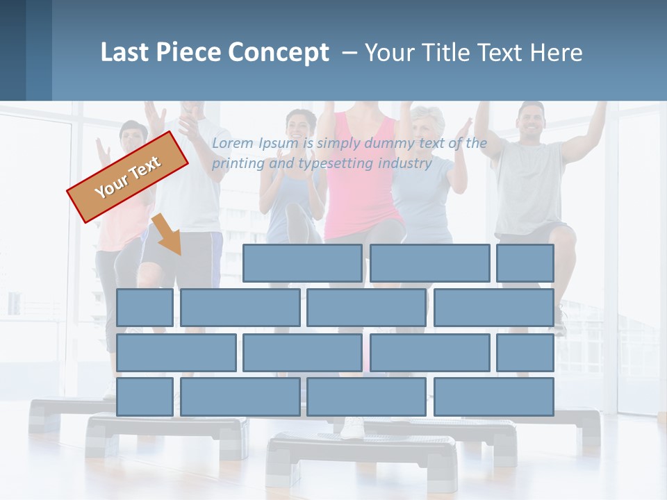 A Group Of People Doing Exercises In A Gym PowerPoint Template