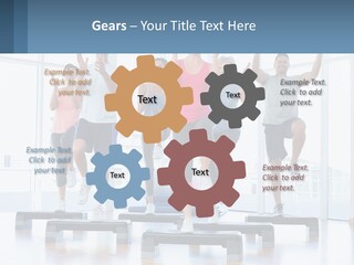 A Group Of People Doing Exercises In A Gym PowerPoint Template