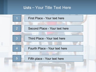 A Group Of People Doing Exercises In A Gym PowerPoint Template
