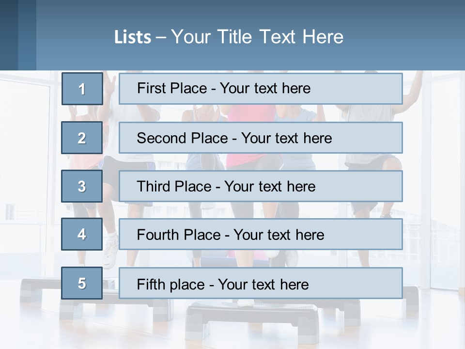 A Group Of People Doing Exercises In A Gym PowerPoint Template
