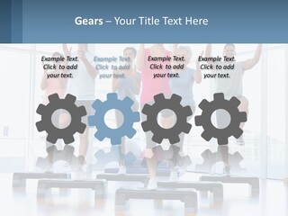 A Group Of People Doing Exercises In A Gym PowerPoint Template