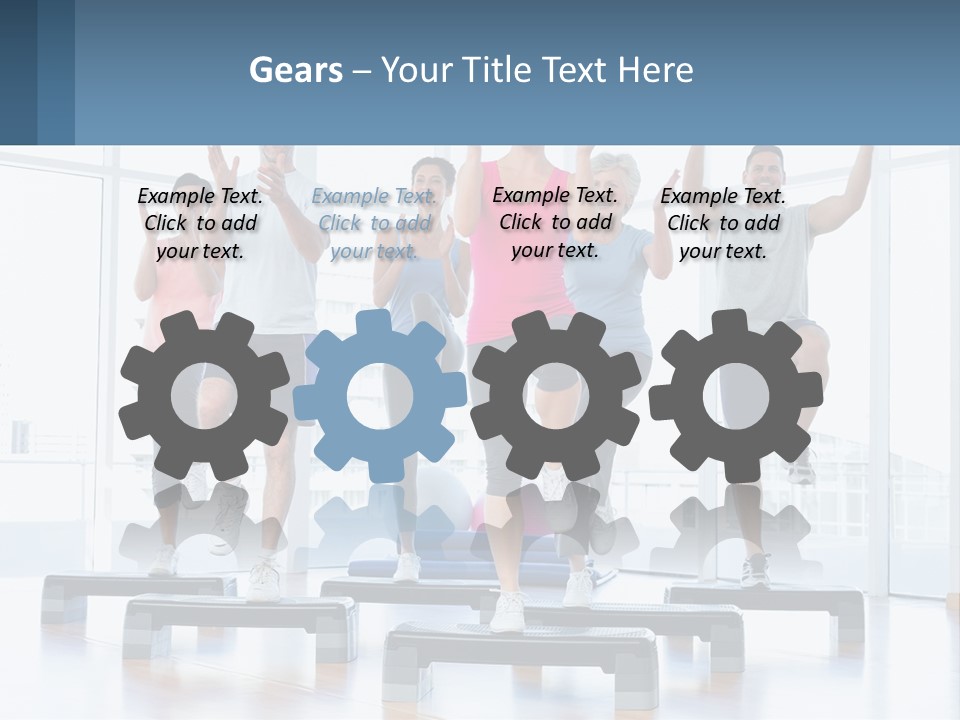 A Group Of People Doing Exercises In A Gym PowerPoint Template