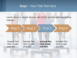 A Group Of People Doing Exercises In A Gym PowerPoint Template