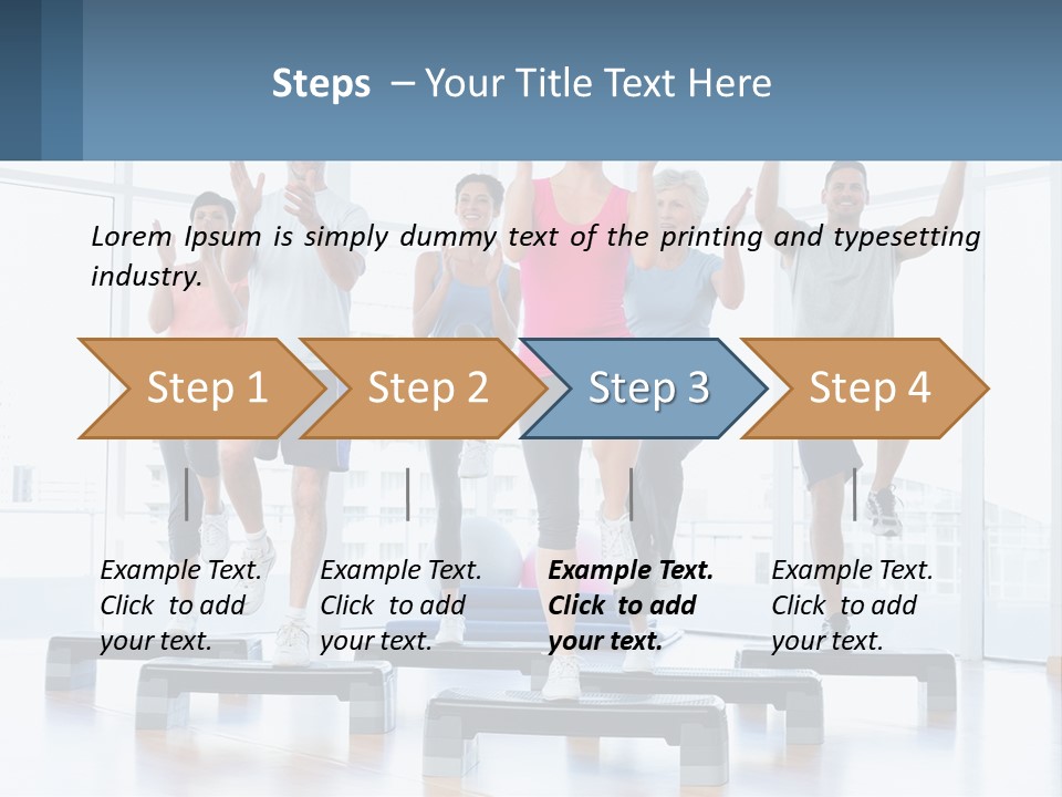 A Group Of People Doing Exercises In A Gym PowerPoint Template