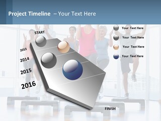 A Group Of People Doing Exercises In A Gym PowerPoint Template