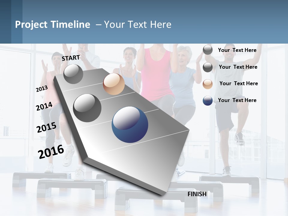 A Group Of People Doing Exercises In A Gym PowerPoint Template