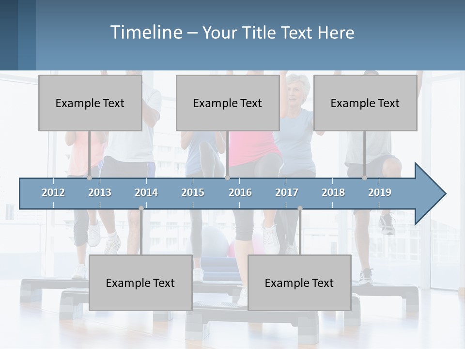 A Group Of People Doing Exercises In A Gym PowerPoint Template