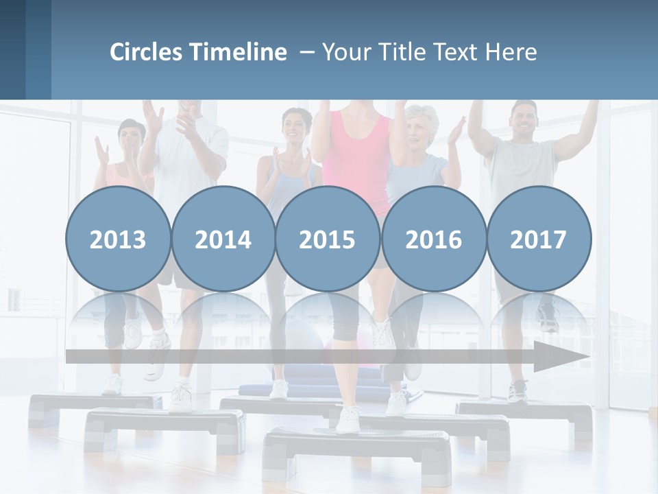 A Group Of People Doing Exercises In A Gym PowerPoint Template