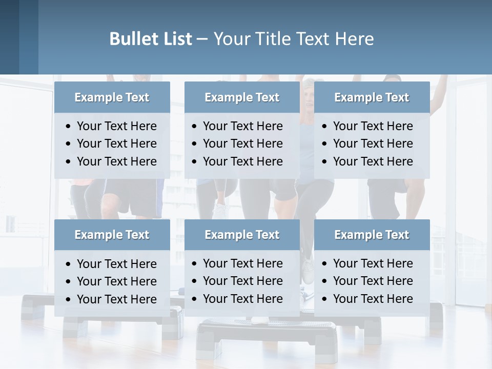 A Group Of People Doing Exercises In A Gym PowerPoint Template