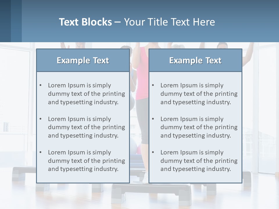 A Group Of People Doing Exercises In A Gym PowerPoint Template