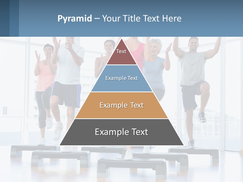 A Group Of People Doing Exercises In A Gym PowerPoint Template
