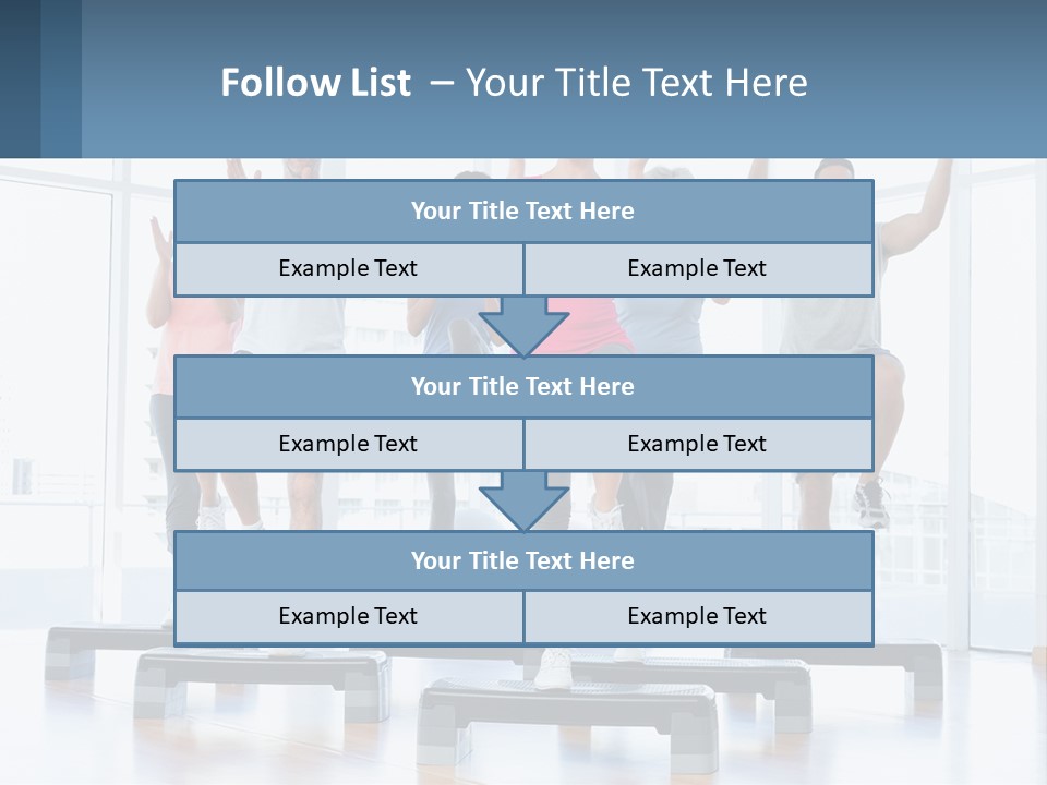 A Group Of People Doing Exercises In A Gym PowerPoint Template