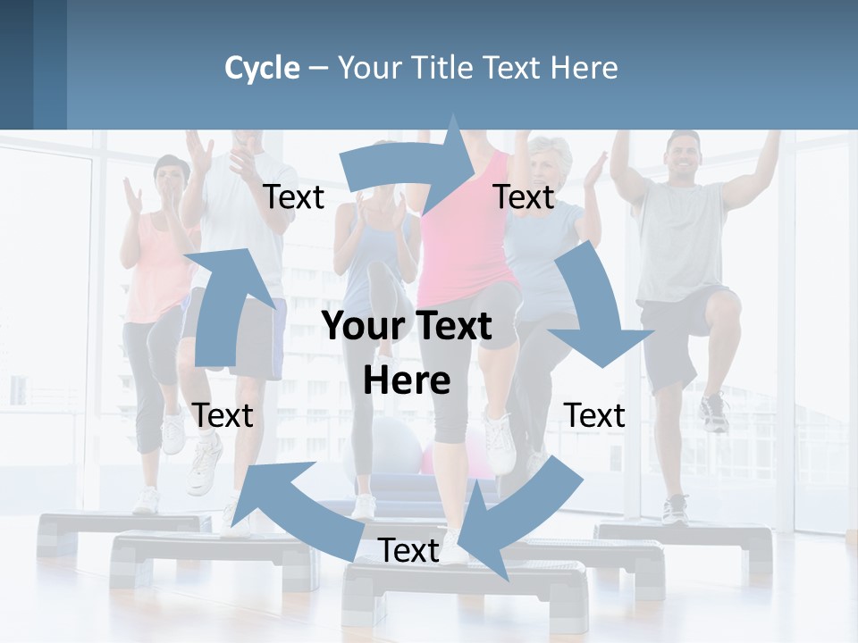 A Group Of People Doing Exercises In A Gym PowerPoint Template