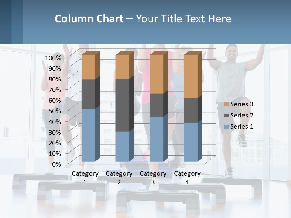 A Group Of People Doing Exercises In A Gym PowerPoint Template