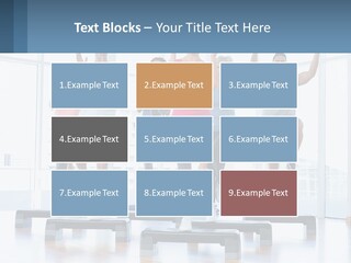 A Group Of People Doing Exercises In A Gym PowerPoint Template