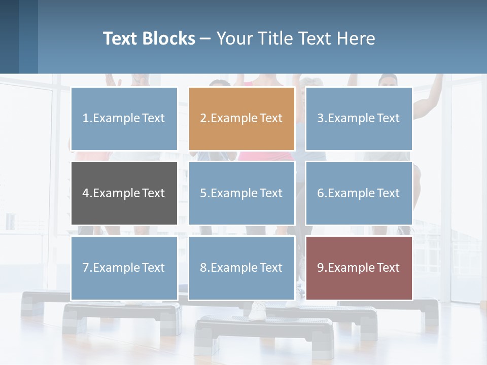 A Group Of People Doing Exercises In A Gym PowerPoint Template