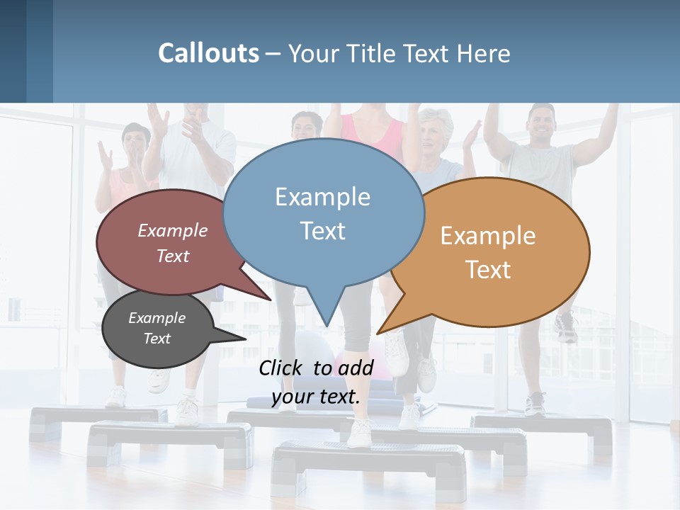 A Group Of People Doing Exercises In A Gym PowerPoint Template