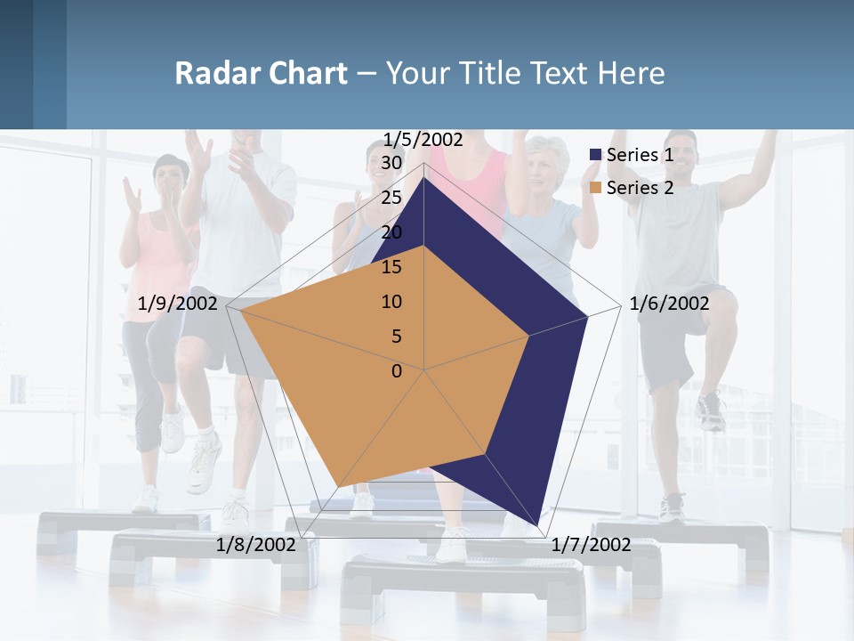 A Group Of People Doing Exercises In A Gym PowerPoint Template