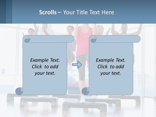 A Group Of People Doing Exercises In A Gym PowerPoint Template