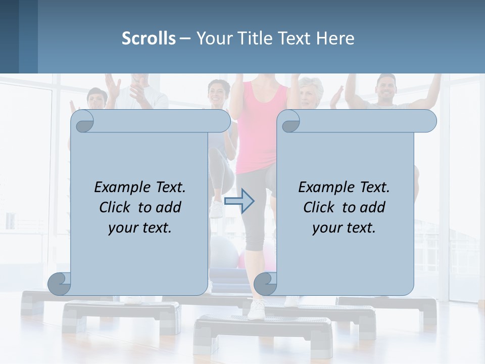 A Group Of People Doing Exercises In A Gym PowerPoint Template
