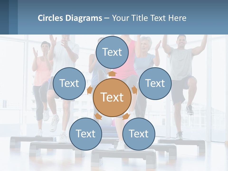 A Group Of People Doing Exercises In A Gym PowerPoint Template