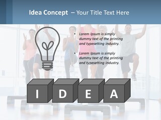 A Group Of People Doing Exercises In A Gym PowerPoint Template