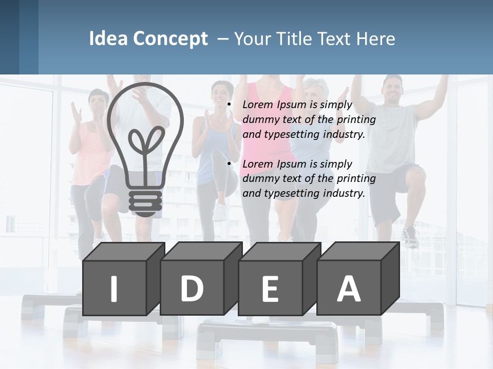 A Group Of People Doing Exercises In A Gym PowerPoint Template