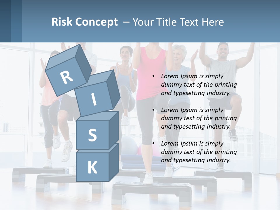 A Group Of People Doing Exercises In A Gym PowerPoint Template