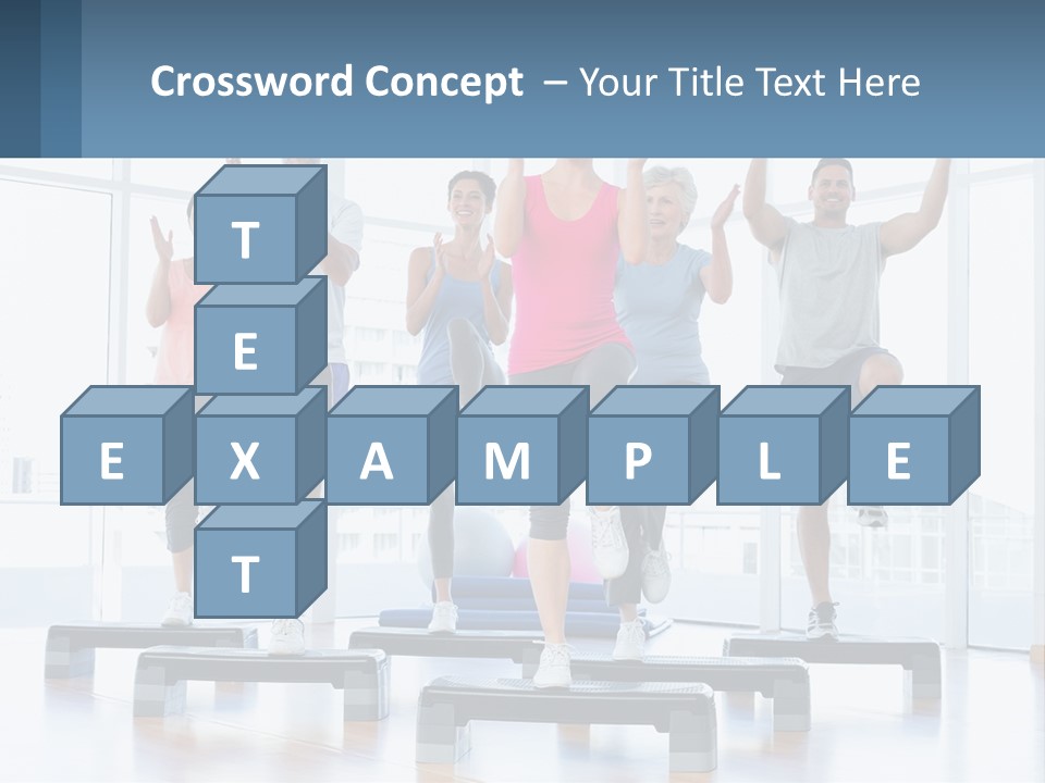 A Group Of People Doing Exercises In A Gym PowerPoint Template