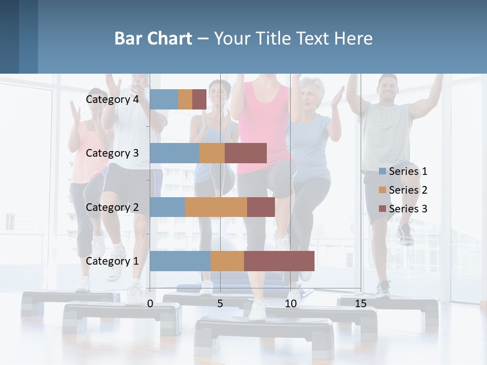 A Group Of People Doing Exercises In A Gym PowerPoint Template