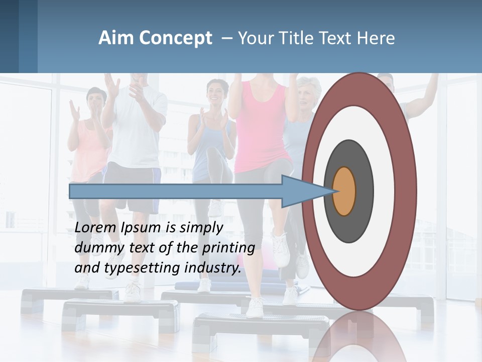 A Group Of People Doing Exercises In A Gym PowerPoint Template