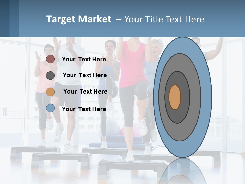 A Group Of People Doing Exercises In A Gym PowerPoint Template