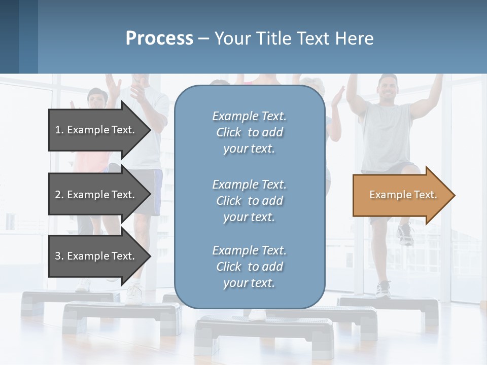 A Group Of People Doing Exercises In A Gym PowerPoint Template