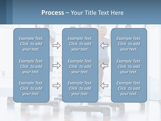 A Group Of People Doing Exercises In A Gym PowerPoint Template