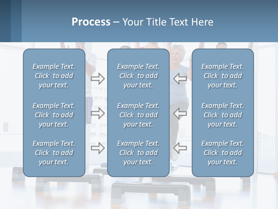 A Group Of People Doing Exercises In A Gym PowerPoint Template