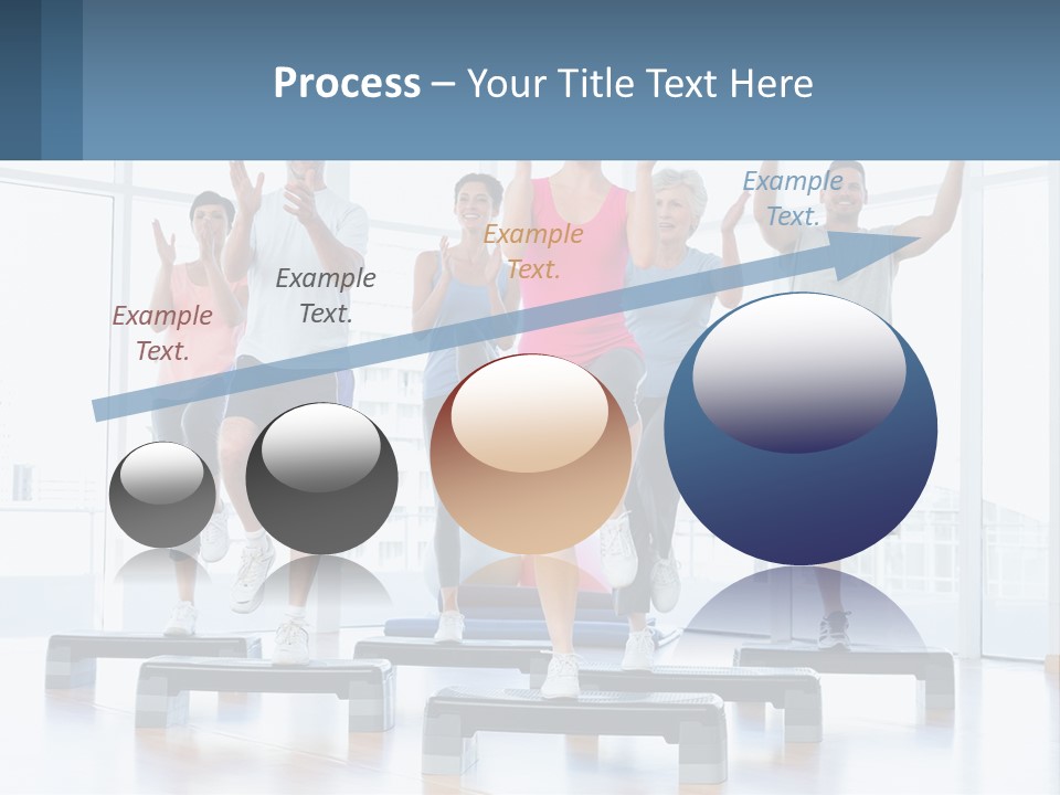 A Group Of People Doing Exercises In A Gym PowerPoint Template